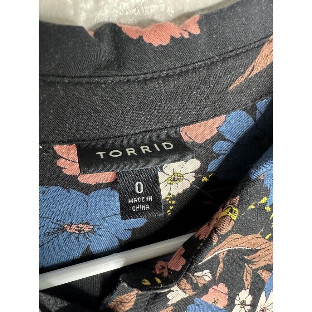 Torrid Dress Womens 0 US Large Floral Button Down Midi Rayon Stretch Casual - Picture 3 of 7